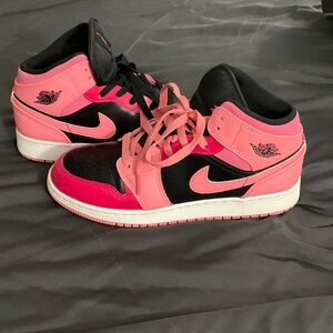 Nike Pink and Black High-Top Sneakers